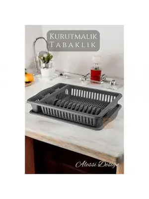 Modacar Bulaşık Durulama Sepeti Tabaklık Bulaşık Kurutmalık GRİ Alessi