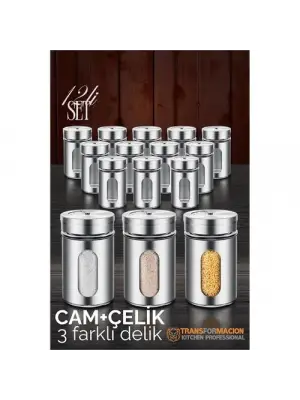 Omarı Şık ve İşlevsel 12 Parça Tuzluk Biberlik Seti