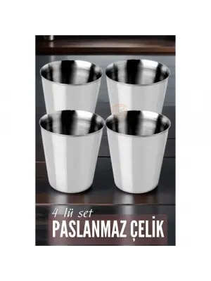 Omarı Elegan Çelik Bardak Seti 4 Adet Tasarım Fazio Giacinto