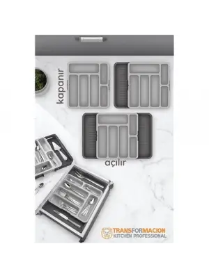 Omarı Pratik ve Ayarlanabilir Çift Taraflı Çekmece İçi Kaşıklık