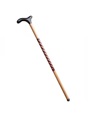 Omarı El İşçiliği İle İşlemeli Ahşap Baston