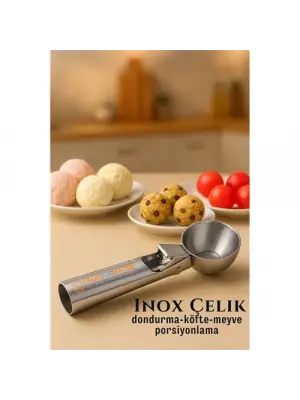 Modacar Inox 5 cm Dondurma Kaşığı - Karpuz Kurabiye Köfte Helva Porsiyonlama