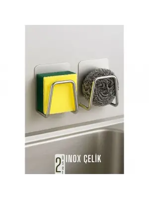 Modacar Inox Bulaşık Sübgerlik Stant- Mutfak Askısı Profesyonel 2 li SET