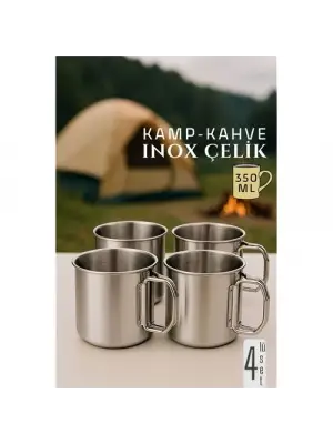 Modacar Inox Çelik Kamp Kupası - Kamp Bardağı 350 ml 4 LÜ SET
