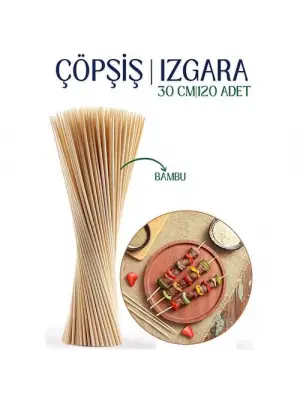 Omarı Bambu Çöp Şişleri Seti - ModaCar 30 cm, Adet