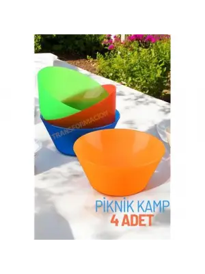 Omarı Taşınabilir ve Şık Kamp Piknik Kase Seti 4 Parça