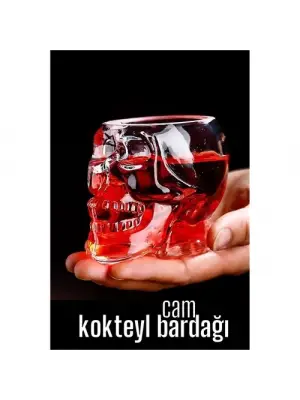 Omarı Kurukafa Desenli ModaCar Kokteyl Bardağı