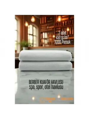 Omarı Ultra Absorbent Pamuk Berber Havlusu Seti 50x90 - Beyaz