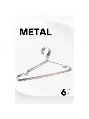 Modacar Metal Elbise Askısı Ekonomik 6 Adet Askı Seti