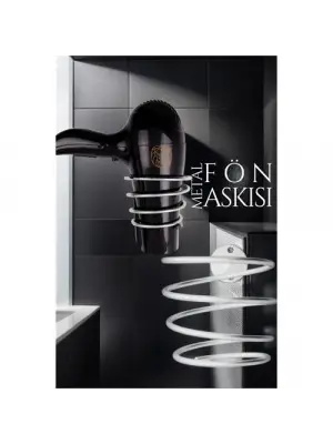 Omarı Metal Fön Askısı KROM - Pratik ve Şık Fön Desteği