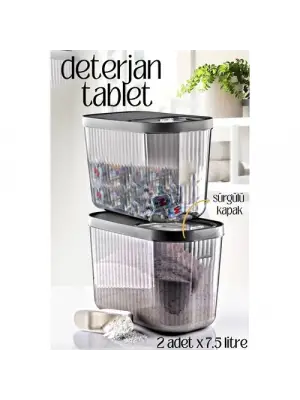 Omarı Pratik ve Şık Deterjan Tablet Kutusu 2li Set