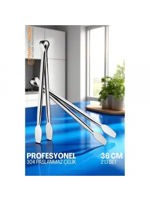 Omarı Çelik 36 Cm Mangal Barbekü Maşası