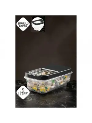 Omarı Pratik 5 lt Tablet ve Deterjan Saklama Kutusu - ANTRASİT Renkli