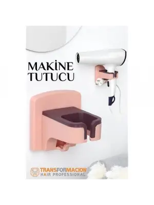 Omarı Pratik Yapışma Saç Kurutma Makinesi Tutucu - PEMBE