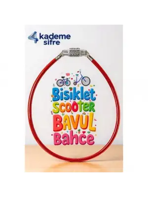 Modacar Şifreli Bisiklet Kilidi - 4 Kademe Şifreli Kablo Kilit - 50 cm Bavul Kilidi