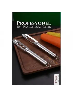 Omarı Paslanmaz Çelik Profesyonel Sebze Soyacak Seti - 2 Li Kabak Oayacağı
