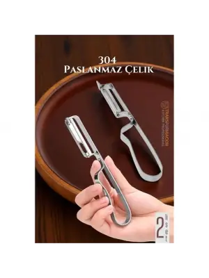 Omarı Profesyonel Paslanmaz Çelik Sebze Soyacak Seti - 2li Set