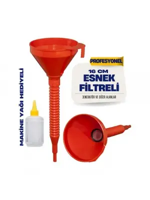 Modacar Süzgeçli Yakıt Boşaltma Hunisi 16 cm Esnek Hortumlu Filtreli Huni – Jeneratör, Motor ve Sıvı Aktarımı İçin 711688
