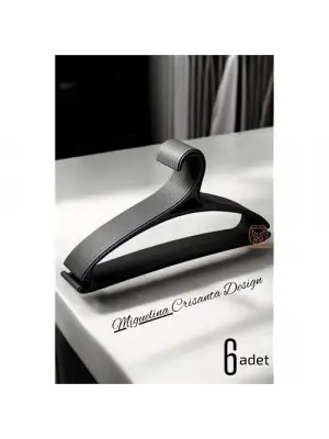 Modacar Tasarım Askı Seti 6 ADET Elbise Askısı M.Crisanta SİYAH