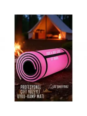 Omarı Çift Taraflı Pembe Uyku Matı - Kamp ve Piknik İçin İdeal Mat