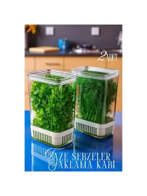 Omarı Taze Yeşillikler İçin Pratik Saklama Çözümü - 2li Set