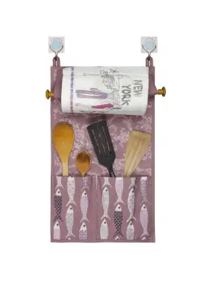 Omarı Ahşap Kulplu Mutfak Peçete Askılığı Ve Kaşıklık