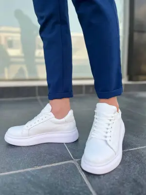 Modern Beyaz Deri Erkek Ayakkabı