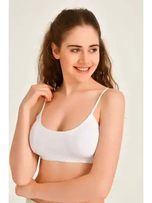 Modern İp Askılı Beyaz Büstiyer