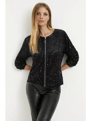 Modern Kadın Kısa Pulpayet Ceket