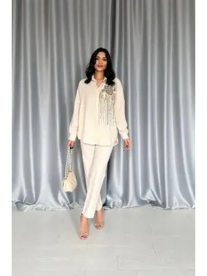 Omarı Zarif Nakışlı Bedensiz Gömlek