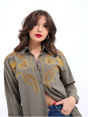 Omarı Denim Desenli Gömlek - Çarpıcı Tasarım ve Kalite