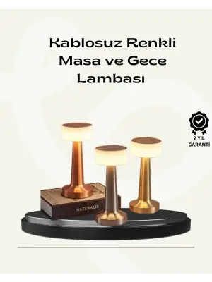 Modern Usbli Kablosuz Masa Lambası – Minimalist Tasarım, 3 Farklı Parlaklık