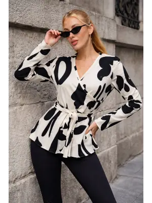 Modern Yandan Bağlamalı Modal Bluz