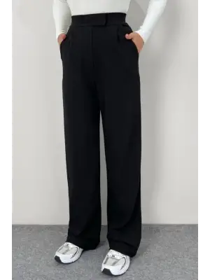 Modern Yüksek Bel Cırt Kapama Pantolon