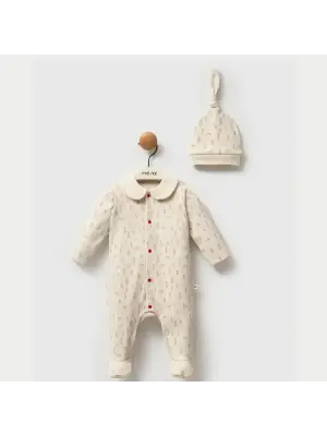 Moi Noi Kokina Şapkalı Tulum MNB1259 Bej