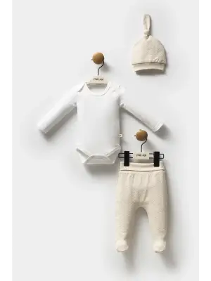 Moi Noi Şapkalı Badi Pantolon Takım Mnb5314 Bej