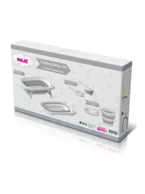 Omarı Katlanabilir Gri Küvet Seti