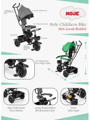 Omarı Çocuklar İçin Eğlenceli ve Güvenli 3 Tekerlekli Bisiklet