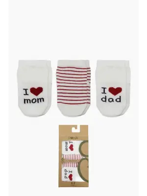 Mom Dad 3lü Penye Soket Çorap 10123 Ekru