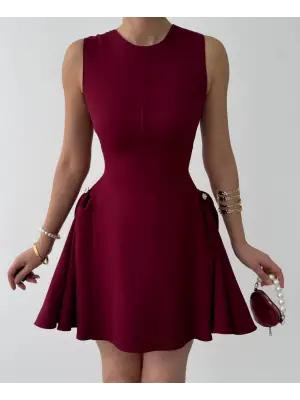 Omarı İnci Detaylı Şık Elbise