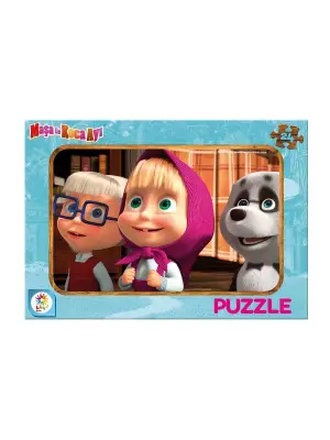 Omarı Yumuşak Kumaştan Oluşan 24 Parça Çerçeveli Koca Ayı ve Masha Oyuncak Seti