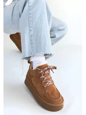 Muden Taba Süet Bağcıklı Bot