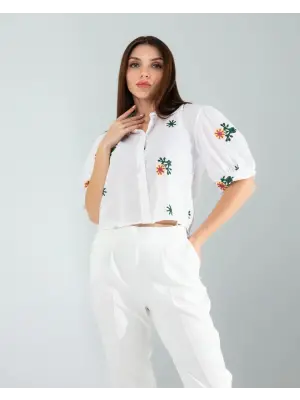 Çiçek Desenli Gömlek