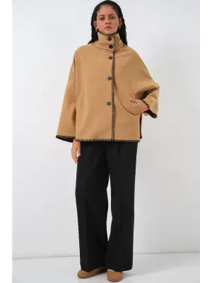 Etkileyici Nakışlı Kaşe Ceket