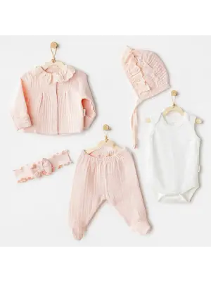 Natural Gift Müslin 5li Hastane Çıkışı Salmon