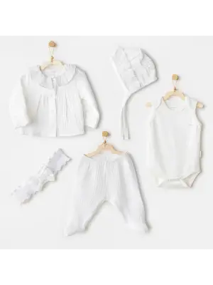 Natural Gift Müslin 5li Hastane Çıkışı White