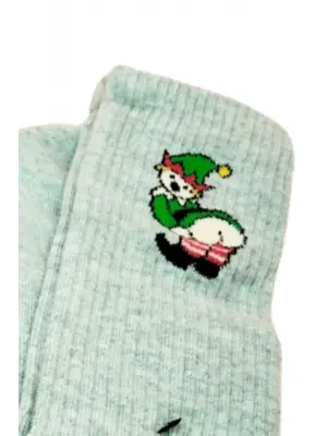 Neşeli Kolaj Çorap Popo Baskılı Esprili Kolej Çorap 2 Çift