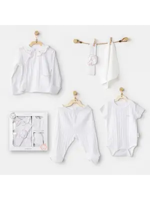 Newborn Have A Nice Day 5li Hastane Çıkış Seti White