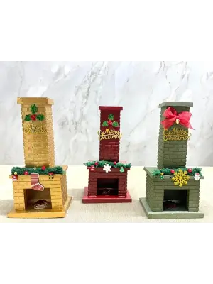 Noel Temalı Polyester Şömine Tütsülük İk023