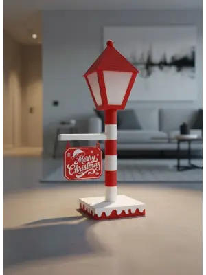 Noel Temalı Tabelalı Lamba Dekoratif Aydınlatma Yılbaşı Süsü